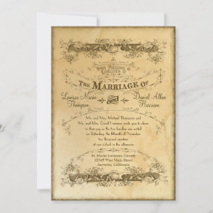Teeflecken Vintage Hochzeit 2 - Einladung Invite