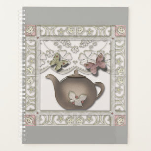 Teekanne aus Glas, beige Farben Planer