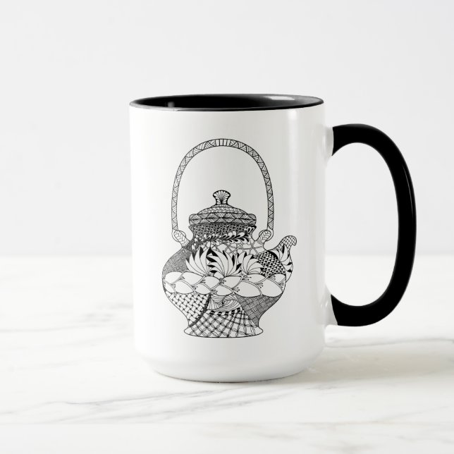 Teekanne-Gekritzel Tasse (Rechts)