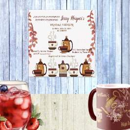 Teekanne Nachmittag Tee Party Brautparty Einladung
