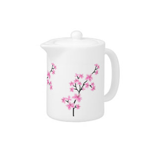 Teekanne-rosa weiße asiatische Blüten-Blumen klein