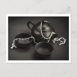 Teekanne & Silberschmuck, Teehaus/Kunstdekor Postkarte