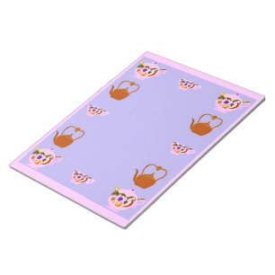 Teekanne, Teacup und Teakettle Notepad Notizblock