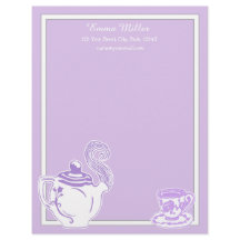 Teekanne-u. Teacup-Lavendel u. weißer