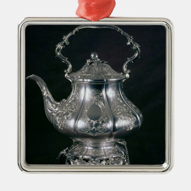 Teekanne und Kessel mit lampstand und Brenner Ornament Aus Metall (Vorne)