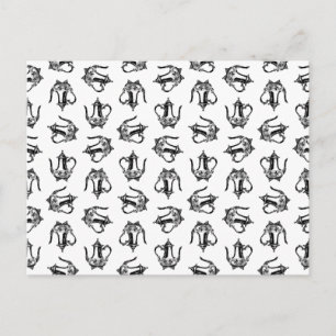 Teekanne Vintag Tee Design KUSTOM BG FARBE Postkarte