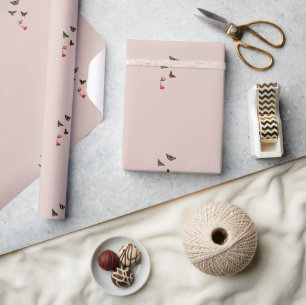 Teekannen-Party Pink Blumen & Schmetterlinge Monog Geschenkpapier