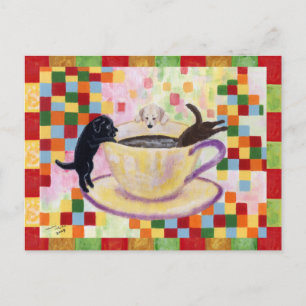Teekartoffeln bemalt Mosaik Postkarte
