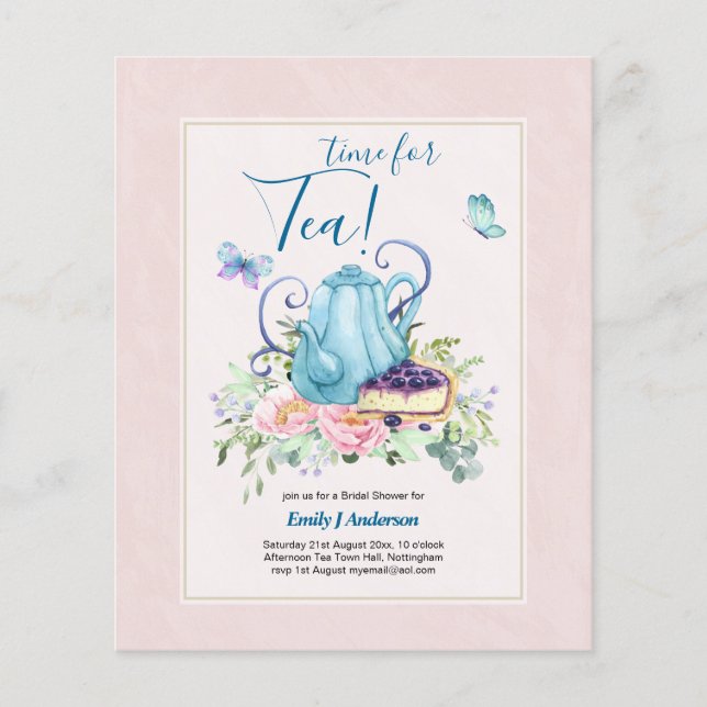 Teekochen Brautparty Teatime Nachmittagstee Einlad Flyer (Vorne)