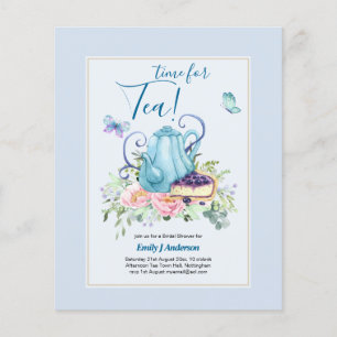 Teekochen Brautparty Teatime Nachmittagstee Einlad Flyer