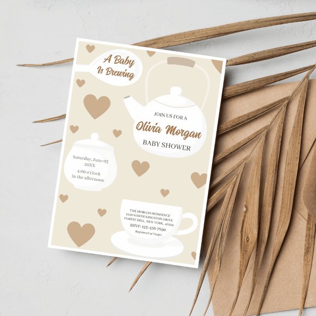 Teekocher Babydusche Teekarte Party Einladung (Von Creator hochgeladen)