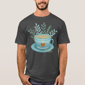 Teekocher mit Teekultur und Blätter für niedliche  T-Shirt
