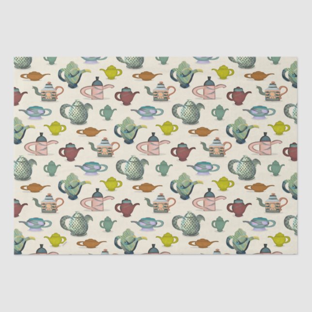 Teeköpfe in hübschem Muster Seidenpapier (Vorderseite)