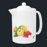 Teeköpfe: Japanische Pflaumen mit Erdbeeren<br><div class="desc">Malerei : Erdbeeren mit japanischen Pflaumen</div>
