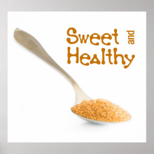 Teelöffel und Braunzucker Poster