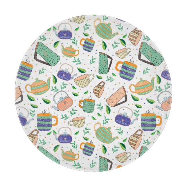 Teemuster Schneidebrett (Vorderseite)