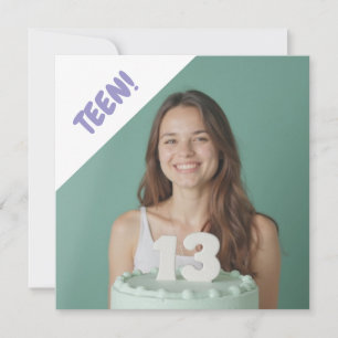 Teen 13 Jahre Custom Foto Geburtstagspartei Einladung