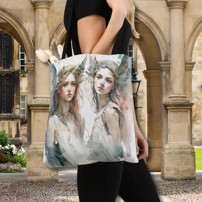 Teen Angels Allover Watercolor Tasche (Adolescent Dreams Watercolor Tote)