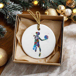Teen Basketball Player Keramik Ornament