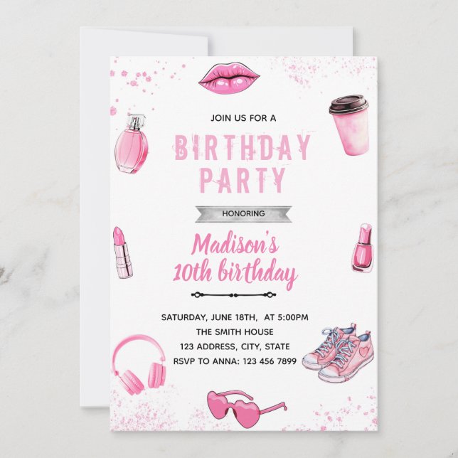 Teen between Girl Birthday Einladung (Vorderseite)