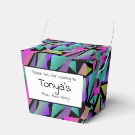 Teen Birthday 80er 90s Neon Gemetric Favor Box Geschenkschachtel