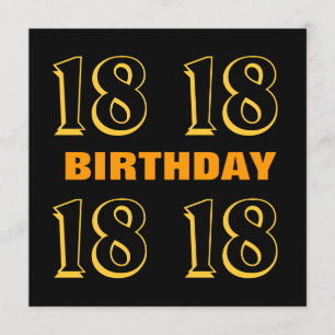 Teen Birthday Modern Gold und Black W1016 Karte