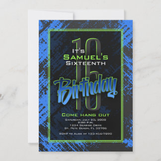 Teen Boy Birthday Einladung
