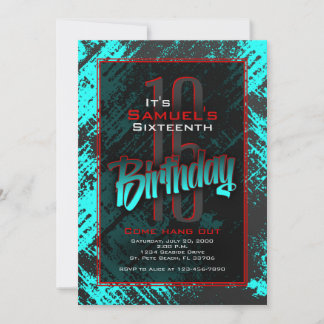 Teen Boy Birthday Einladung