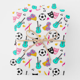 Teen Dream Cheerleader Pattern Geschenkpapier Set