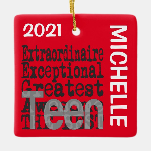 Teen Extraordinaire CUSTOM Keramikornament (Vorderseite)