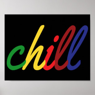 Teen Girl Chill Retro Colors Poster