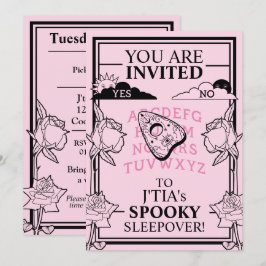 Teen Girl Gothic Pastel Pink Spooky Sleepover Einladung