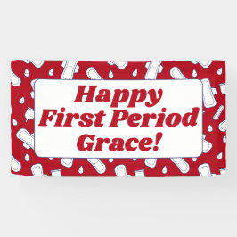 Teen Girl Happy erste Periode Red Menstrual Muster Banner