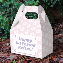 Teen Girl Happy First Period Party Weiße Blume Geschenkschachtel