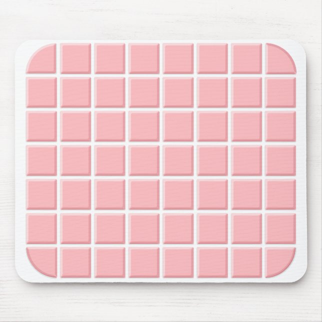 Teen Girl Light Pink White Square Tiles Mousepad (Vorne)