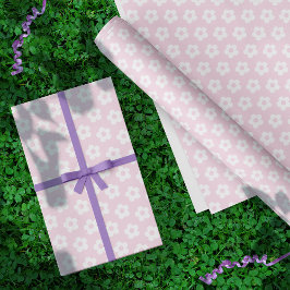 Teen Girl Pastel Pink White Daisy Blume Geschenkpapier
