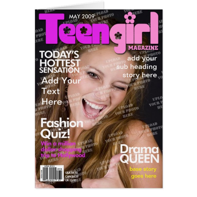 Teen Girl Personalisiert Magazine Cover (Vorne)