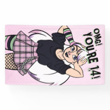 Teen Girl Pink Cartoon Punk 14. Geburtstag