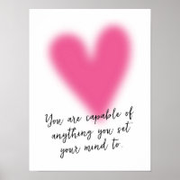 Teen Girl Positive Inspiration Zitat rosa Herz