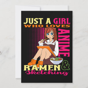 Teen Girl Trendy Niedlich Anime Ramen Bowl Lieben Einladung