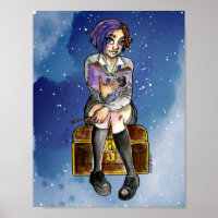 Teen Girl Witch Cartoon Illustration