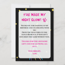 Teen Glow Party Dankeskarten – Neon Nights Edition