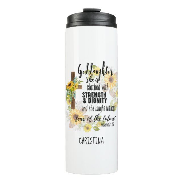 Teen-Godtochter-Geschenk - Personalisiertes Sprich Thermosbecher (Vorderseite)