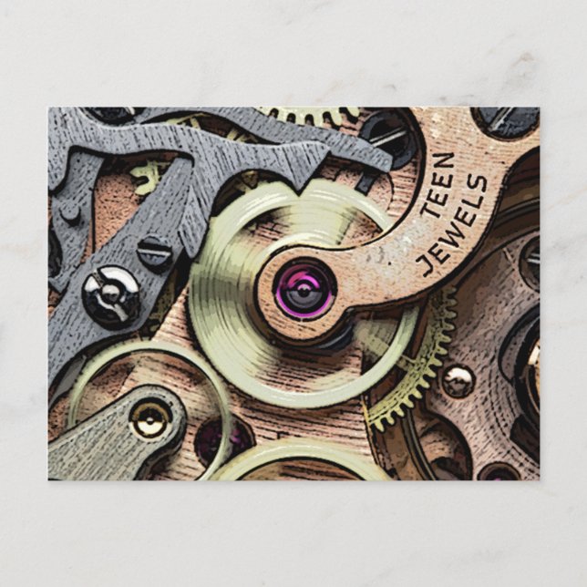 Teen Jewels Steam-Punk Postkarte (Vorderseite)