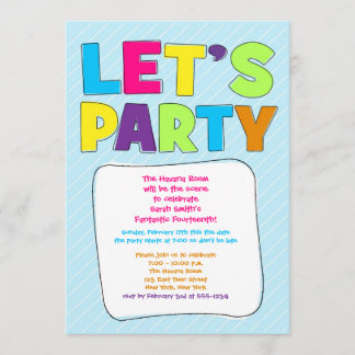 Teen Party Einladung - Lasst uns Party machen!