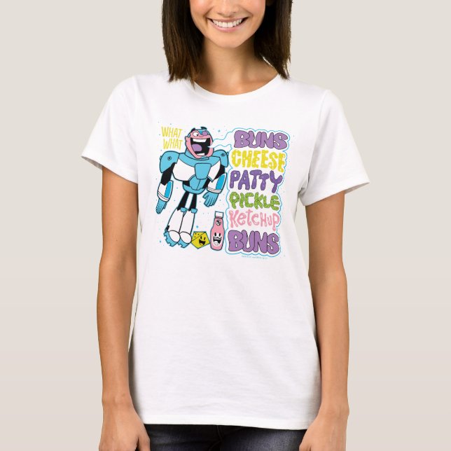 Teen Titans Go! | Cyborg Burger Rap T-Shirt (Vorderseite)
