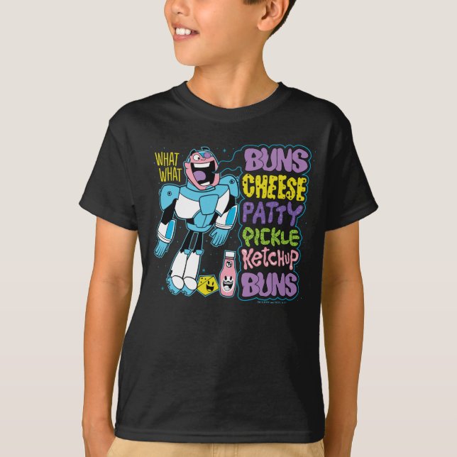 Teen Titans Go! | Cyborg Burger Rap T-Shirt (Vorderseite)