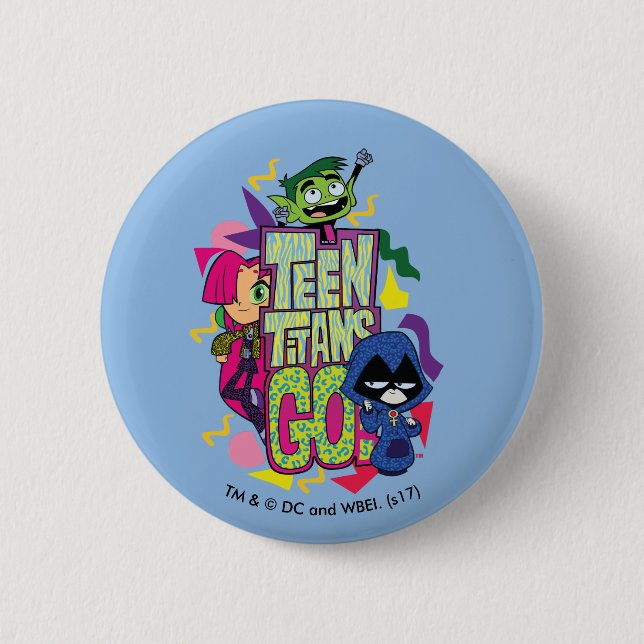 Teen Titans Go! | "Girls Girls" Logo für Tierwerbu Button (Vorderseite)