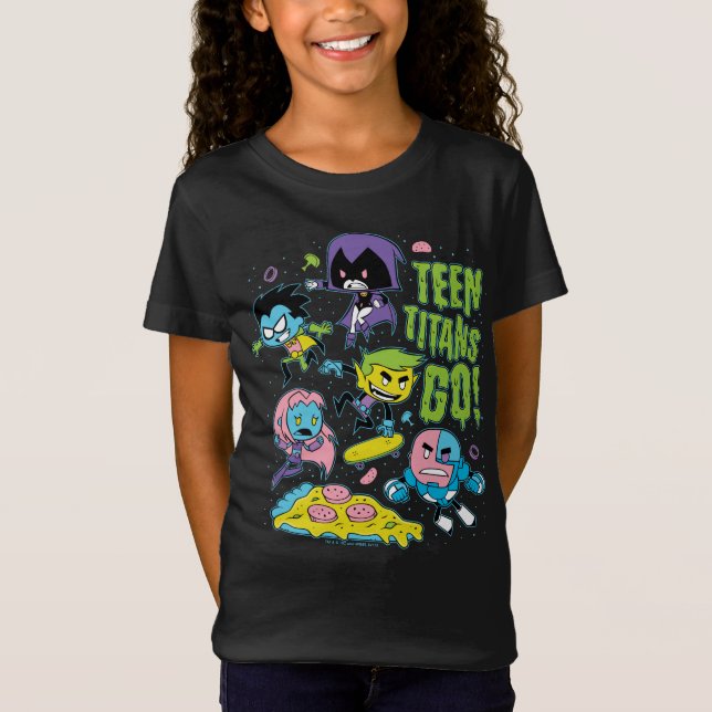 Teen Titans Go! | Gnarly 90's Pizza Graphic T-Shirt (Vorderseite)