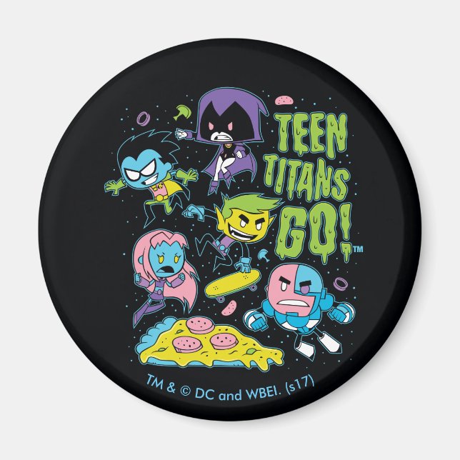 Teen Titans Go! | Pizza Graphic der frühen 90er Ja Magnet (Vorne)
